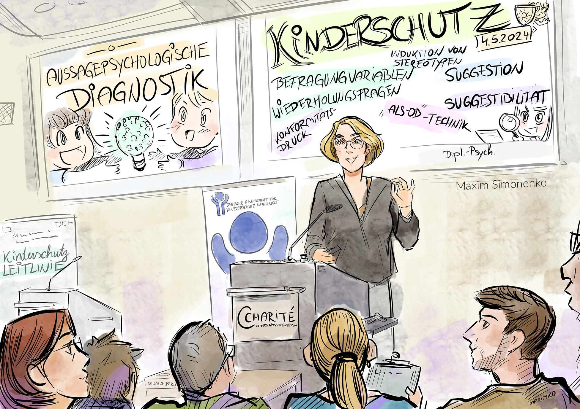 Drawing Backgrounds, scenes and portraits at an event