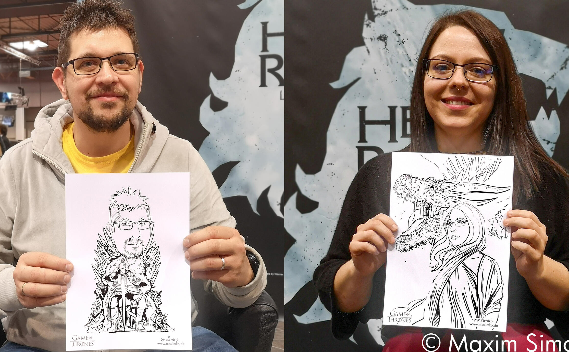 I was drawing live portraits for Warner Bros. at a games convention in Germany.