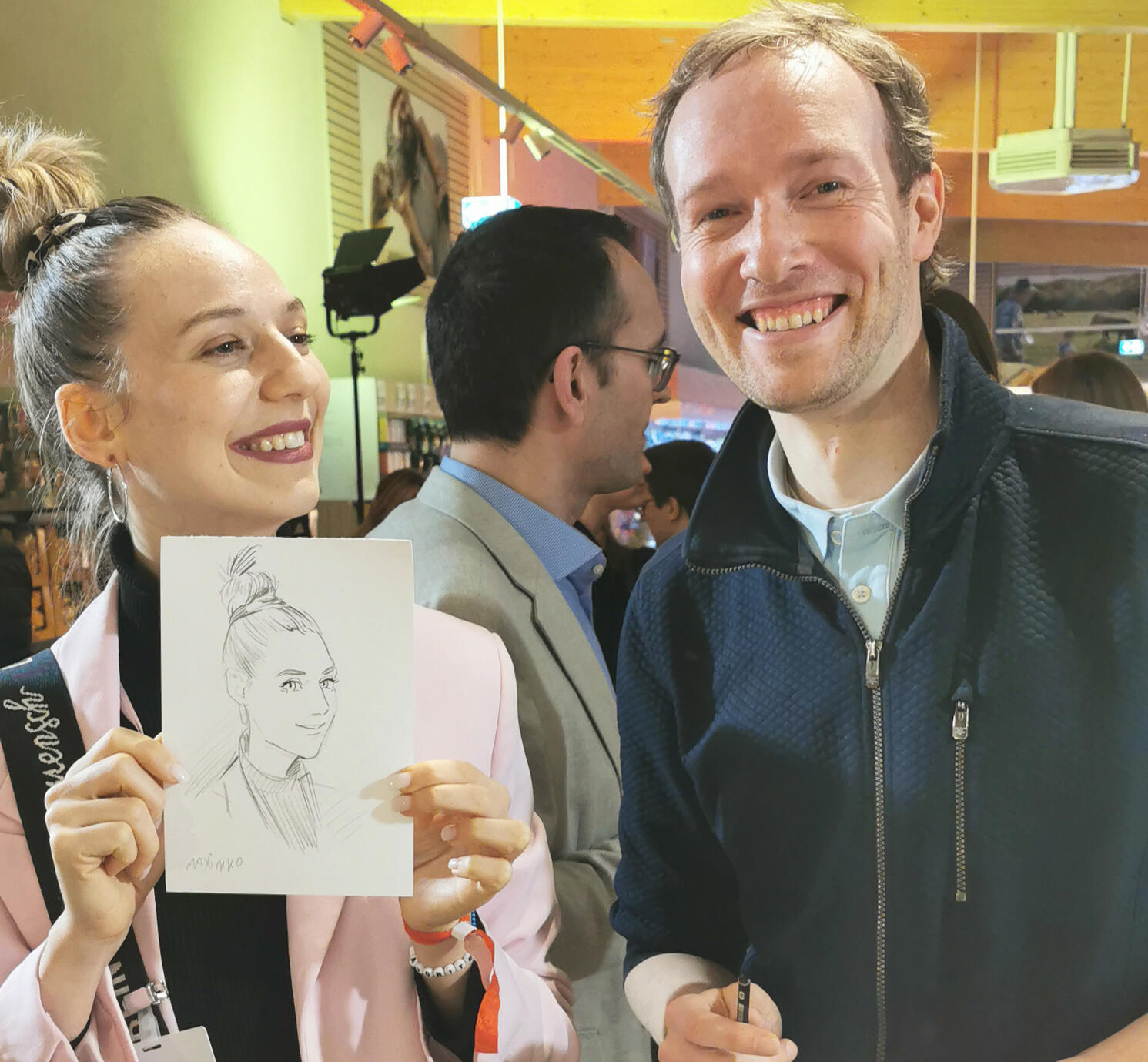It is popular to draw sketches on a A5 paper on company events because they can be transported easily