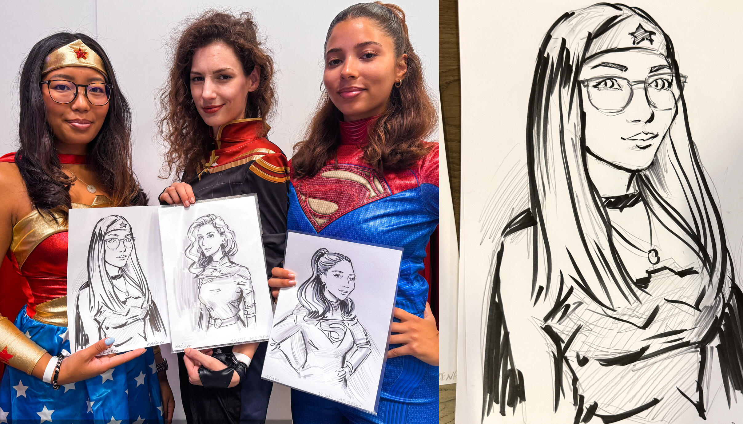Drawing unique portraits on company events